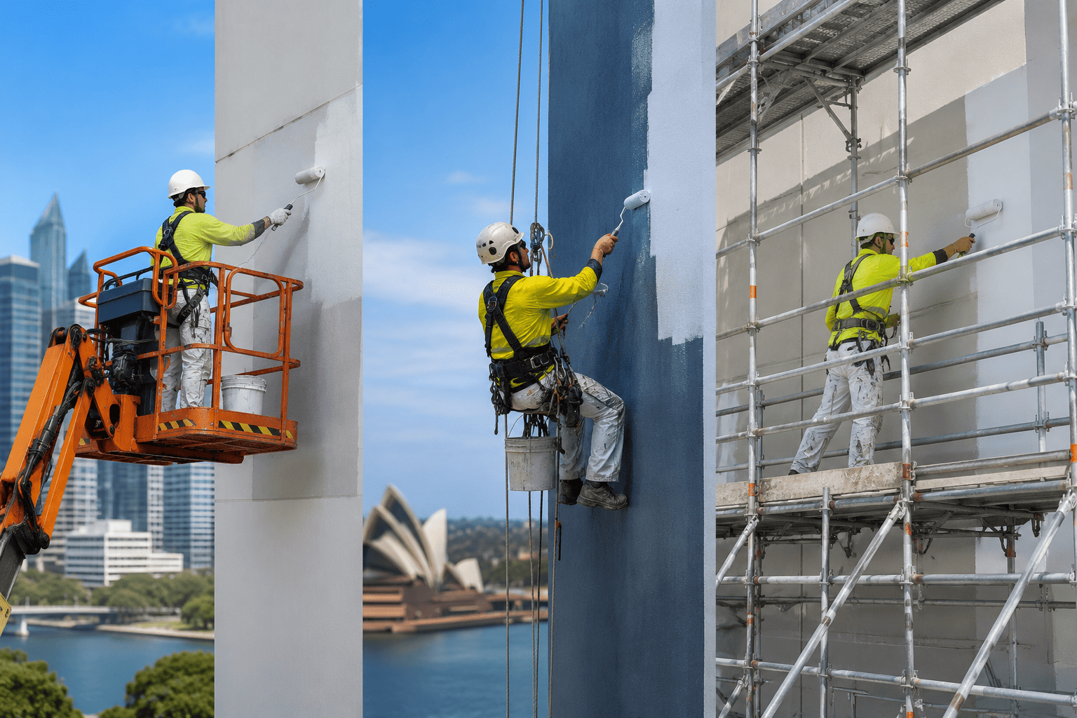 How High-Access Painting Works EWP, Rope Access and Scaffolding